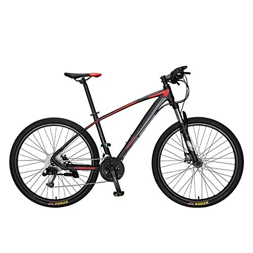 Mountain Bike : ZTIANR Mountain Bicycle, 26 Inch 33Speed Oil Disc Brake Mountain Bike Aluminum Alloy Frame Can Lock Front Fork Adult Off-Road Bicycle, Red