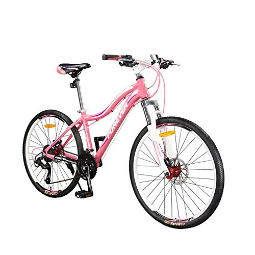 Mountain Bike : ZTIANR Mountain Bicycle, 26" Wheel Adult MTB Mountain Bike Hardtail Front Suspension Hot Pink Lightweight Alloy Frame 27 Speed