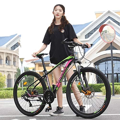 Mountain Bike : ZTIANR Mountain Bicycle, 27 / 30 Speed Bicycle 27.5 Inch Imitation Carbon Fiber Bicycle Adult Aluminum Alloy Frame Oil Dish Top Version, Green, 30 speed