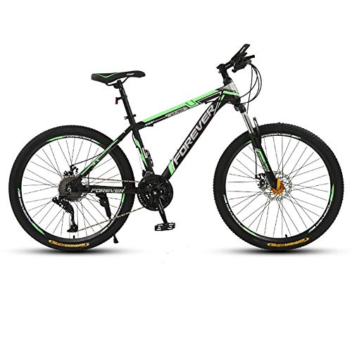 Mountain Bike : ZWPY Mountain Bicycles with Dual Disc Brake, All Terrain Mountain Trail Bike, High-Carbon Steel Frame, 26 Inch Wheels, 24 Speed, for Adults Men Women
