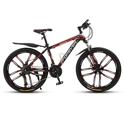 Mountain Bike : ZWPY Professional Mountain Bikes, Mountain Trail Bike, 26-Inch Wheels, 21-Speed Carbon Steel Frame Bicycles, with Dual Disc Brakes, Exercise Bikes, 10 Spoke Wheels