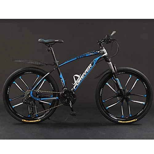 Mountain Bike : zxcvb 24 Inch Adult's Mountain Bikes, High-carbon Steel Double Front Suspension Variable Speed Bicycle, Trail Bike with Adjustable Seat, Shock-absorbing Road Bike Bicycle, 21 / 24 / 27 / 30 Speed