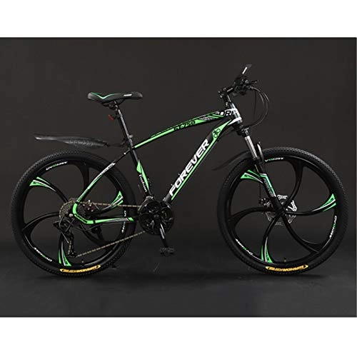 Mountain Bike : zxcvb Adult Carbon Steel Mountain Bike, 24 / 26 Inch Wheels, 24 Speed Variable Speed Gears Dual Disc Brakes Shock Absorption Trail Bike (4 colors)
