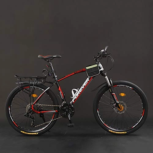 Mountain Bike : zxcvb Adult Mountain Bike, 24 inch Wheels, Mountain Trail Bike High Carbon Steel Outroad Bicycles, 21 / 24 / 27 / 30-Speed Bicycle Full Suspension MTB ​​Gears Dual Disc Brakes Mountain Bicycle