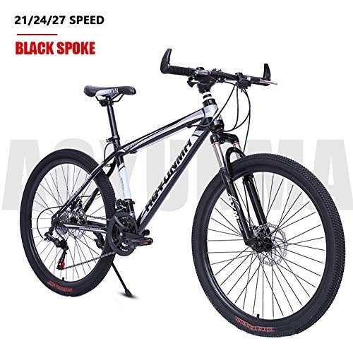 Mountain Bike : ZXGMT 24 / 26 Inch Men's Mountain Bike, Mountain Bicycle with Front Suspension Adjustable Seat, High-carbon Steel Hardtail Mountain Bikes, 21 / 24 / 27 Speed (24 inch 27 speed)