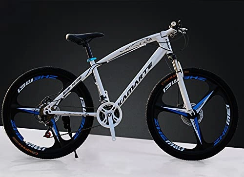 Mountain Bike : ZYLEDW Mountain Bike 21 Speed Steel Frame 26 Inches, Adult Mountain Trail Bike, Lightweight Mountain Bikes Bicycles Strong Alloy Frame -white