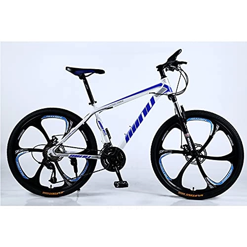 Mountain Bike : ZYLEDW Mountain Bike 21 Speed Steel Frame 26 Inches, Shock Absorption Mountain Bicycle, Lightweight Mountain Bikes Bicycles Strong Alloy Frame-blue||C