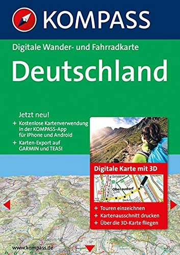 Mountainbike-Bücher : Deutschland 3D: Digitale Wander-, Rad- und Skitourenkarte (KOMPASS Digitale Karten, Band 4300)