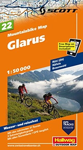 Mountainbike-Bücher : Glarus: Nr. 22, Mountainbike-Karte, 1:50 000, Freemap on Smartphone included (Hallwag Mountainbike-Karten)