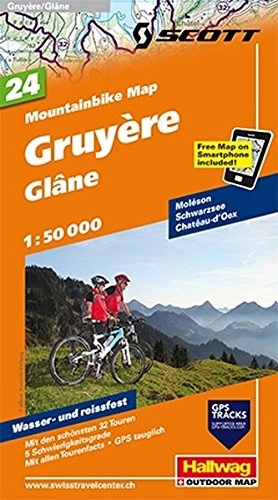 Mountainbike-Bücher : Gruyère - Glâne: Nr. 24, Mountainbike-Karte, 1:50 000, Free Map on Smartphone included (Hallwag Mountainbike-Karten)