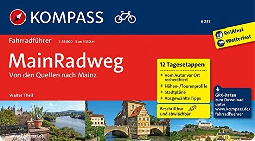 Mountainbike-Bücher : KOMPASS Fahrradführer MainRadweg, Von den Quellen nach Mainz: Fahrradführer mit Stadtplänen und GPX-Daten zum Download.