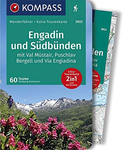Mountainbike-Bücher : KOMPASS Wanderführer Engadin und Südbünden: Wanderführer mit Extra-Tourenkarte 1:65000, 60 Touren, GPX-Daten zum Download.