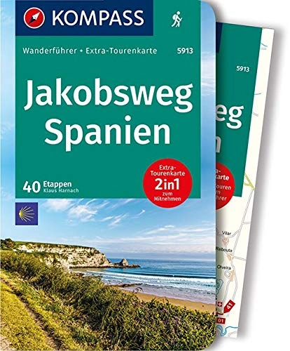 Mountainbike-Bücher : KOMPASS Wanderführer Jakobsweg Spanien: Wanderführer mit Extra-Tourenkarte 1:110.000, 40 Etappen, GPX-Daten zum Download.