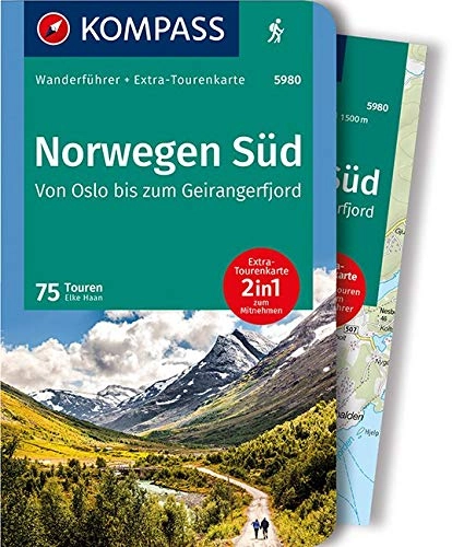 Mountainbike-Bücher : KOMPASS Wanderführer Norwegen Süd, Von Oslo bis zum Geirangerfjord: Wanderführer mit Extra-Tourenkarte 1:50.000-150.000, 75 Touren, GPX-Daten zum Download.