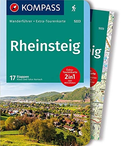 Mountainbike-Bücher : KOMPASS Wanderführer Rheinsteig: Wanderführer mit Extra-Tourenkarte 1:50.000, 17 Etappen, GPX-Daten zum Download