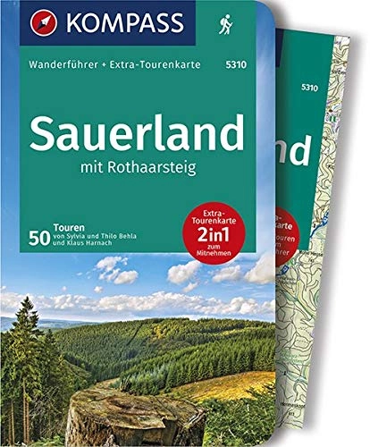 Mountainbike-Bücher : KOMPASS Wanderführer Sauerland mit Rothaarsteig: Wanderführer mit Extra-Tourenkarte 1:100.000, 50 Touren, GPX-Daten zum Download