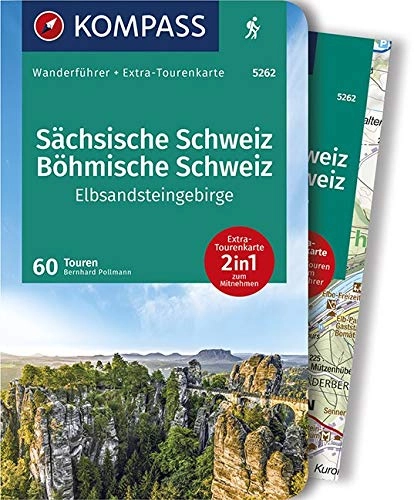 Mountainbike-Bücher : KOMPASS Wanderführer Sächsische Schweiz, Böhmische Schweiz, Elbsandsteingebirge: Wanderführer mit Extra-Tourenkarte, 60 Touren, GPX-Daten zum Download