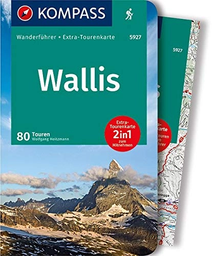 Mountainbike-Bücher : KOMPASS Wanderführer Wallis, Oberwallis: Wanderführer mit Extra-Tourenkarte, 80 Touren, GPX-Daten zum Download.