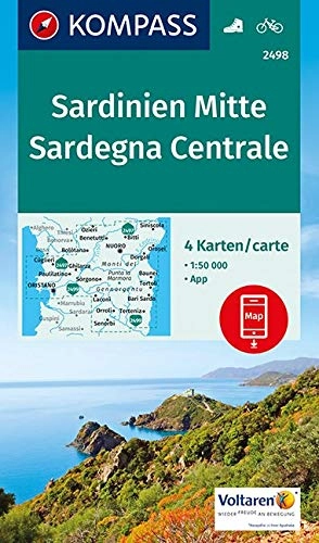 Mountainbike-Bücher : KOMPASS Wanderkarte Sardinien Mitte, Sardegna Centrale: 4 Wanderkarten 1:50000 im Set inklusive Karte zur offline Verwendung in der KOMPASS-App. Fahrradfahren. (KOMPASS-Wanderkarten, Band 2498)