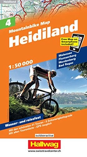 Mountainbike-Bücher : MTB-Karte 04 Heidiland 1:50.000: Mountainbike Map (Hallwag Mountainbike-Karten)