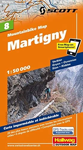 Mountainbike-Bücher : MTB-Karte 08 Martigny 1:50.000: Mountainbike Map (Hallwag Mountainbike-Karten)
