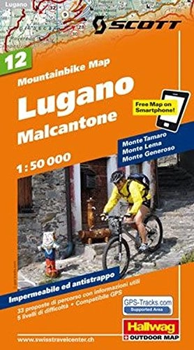 Mountainbike-Bücher : MTB-Karte 12 Lugano, Malcantone 1:50.000: Mountainbike Map (Hallwag Mountainbike-Karten)