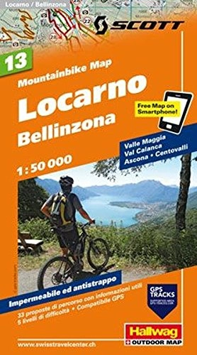 Mountainbike-Bücher : MTB-Karte 13 Locarno, Bellinzona 1:50.000: Mountainbike Map (Hallwag Mountainbike-Karten)