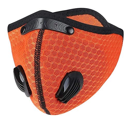 Mountain Bike Face Mask : Cycling Mask Activated Carbon Antifouling Mask Sports Mountain Road Bike Riding Dust Mask Respirator (Orange)