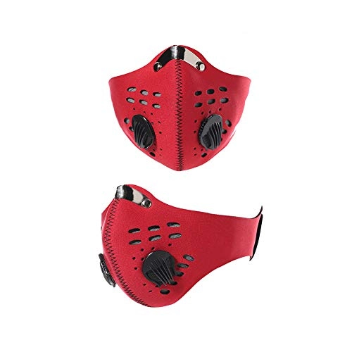 Mountain Bike Face Mask : WXF Mask, Semi-Dustproof Dust Filter, Activated Carbon Mask, Sports Mountain Bike Mask, Windshield Mask, Mountain Mask, Anti-Fog Mask, Red