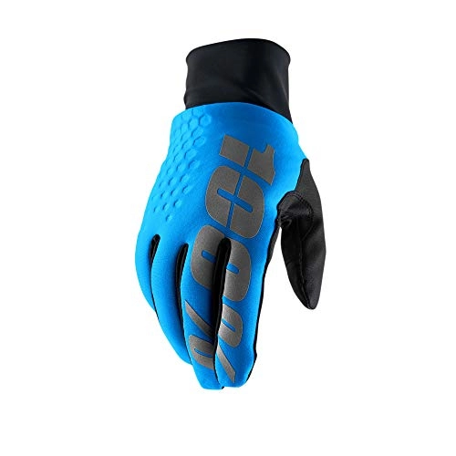 Mountain Bike Gloves : 100% Hydromatic Brisker Gloves Unisex Adult, Cyan Blue, FR: L (Manufacturer's Size: L).