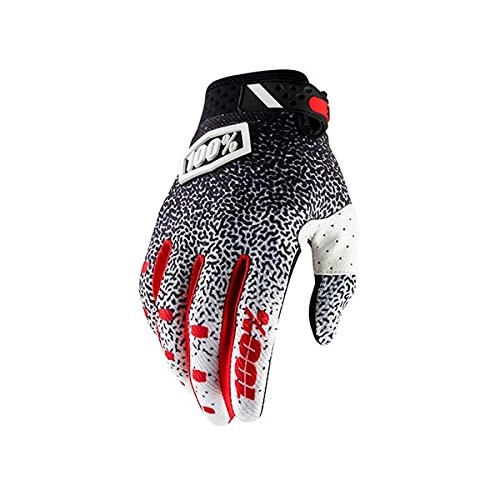 Mountain Bike Gloves : 100% Ridefit Unisex Adult Mountain Bike Glove, Multicolour(Black / White), Size: XXL