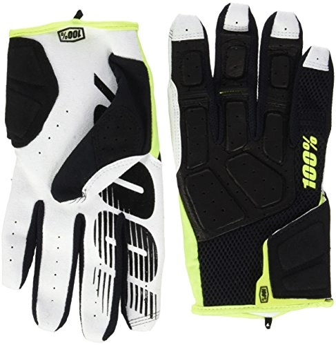 Mountain Bike Gloves : 100% Simi Glove Unisex Mountain Bike, unisex, 10003-027-12, Noir / Lime, FR : L (Taille Fabricant : L)