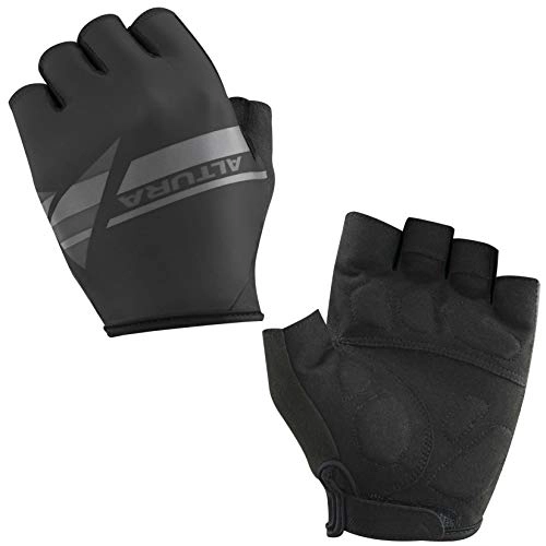 Mountain Bike Gloves : Altura Airstream Mens Cycling Mitts - Black, Small / Bicycle Short Half Finger Glove Hand Wear Mitten Cycle Bike Riding Ride Clothing Memory Foam Padding Padded Pad Comfort Mountain MTB Road Clothes