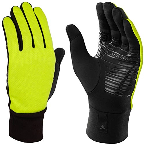 Mountain Bike Gloves : Altura Micro Fleece Thermal Windproof Cycling Gloves - Yellow, XL / Bicycle Cycle Bike Ride Mountain Road Hand Wear Long Full Finger Glove Mitten Mitt Pair Winter Chill Adult Unisex Insulated Warm