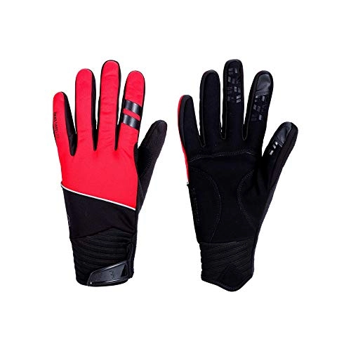 Mountain Bike Gloves : BBB Controlzone Winter ControlZone Cycling Gloves for Men and Women, Warm Softshell Winter Gloves, Red, L