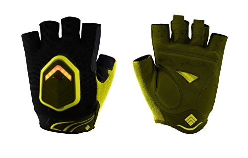 Mountain Bike Gloves : CPZ Outdoor gloves, mountain bike riding gloves, intelligent induction LED indicators, fingerless gloves, outdoor riding equipment, waterproof IPX6 gloves, Yellow