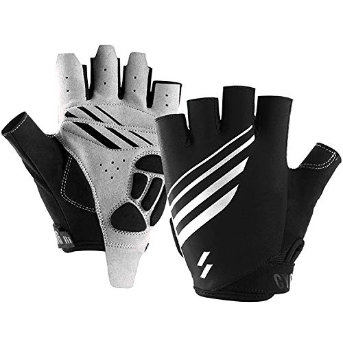 Mountain Bike Gloves : Cycling Gloves Bike Gloves Bicycle Gloves for Men Women with Shock-Absorbing Pad, Extra Grip, Flexible and Comfortable Fit, Light Weight, Breathable Mountain Half Finger Biking Gloves (Large)