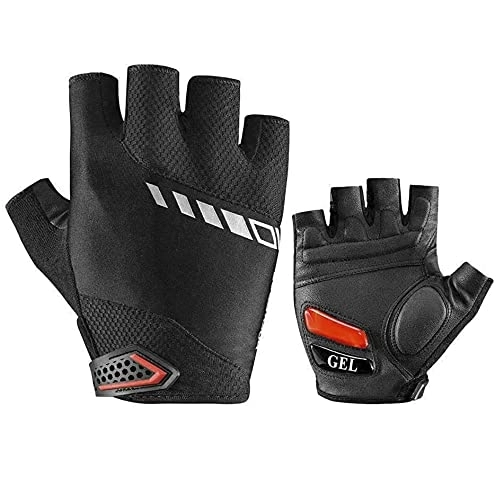Mountain Bike Gloves : Cycling Gloves Fingerless Mountain Bike Gloves Lightweight Half Finger Bicycle Gloves with Anti-slip Grip Padded MTB & Road Riding Gloves for Men Women(Large)