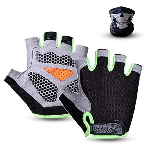 Mountain Bike Gloves : Cycling Gloves for men and women Bike Bicycle Gloves Foam Pad Shockproof Breathable Anti-Slip Mountain Riding Gloves Road Bike gloves Outdoor Sports Workout Gloves (Green, L)