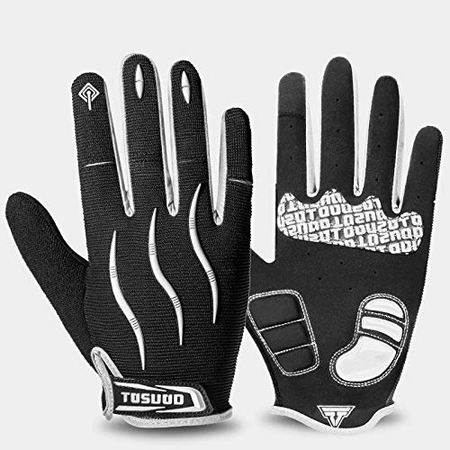 Mountain Bike Gloves : Cycling Gloves Full Finger, Cycling Gloves Full Finger Mountain Bike Gloves Gel Padded Anti-Slip Shock-Absorbing Touchscreen Mtb Gloves For Men Women, White, Xxl