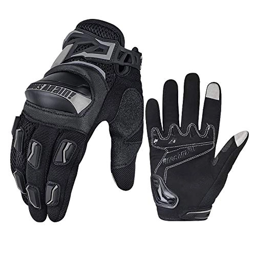 Mountain Bike Gloves : Cycling Gloves Full Finger, Durable Full Finger Cycling Gloves Touchscreen Mountain Bike Gloves With Anti-Slip Shock-Absorbing Pad Breathable, Mtb Road Biking Gloves For Men Women, Black, Xl