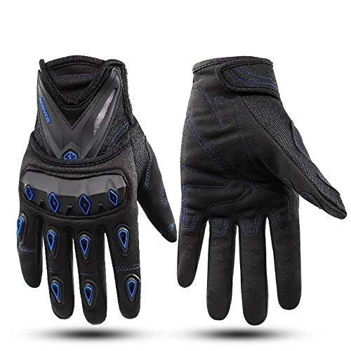 Mountain Bike Gloves : Cycling Gloves Full Finger, Full Finger Cycling Gloves Mountain Bike Gloves Gel Padded Anti-Slip Shock-Absorbing Mtb Gloves For Men Women, Blue, M