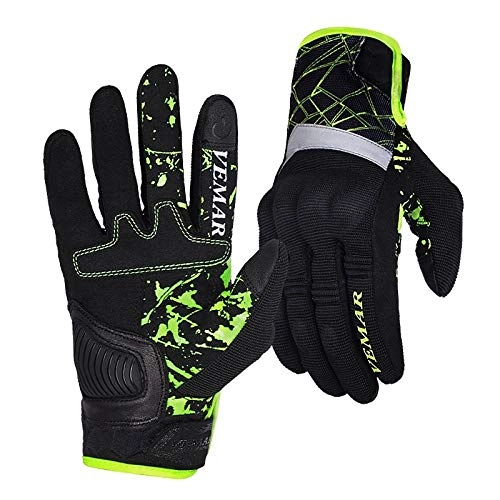 Mountain Bike Gloves : Cycling Gloves Full Finger, Full Finger Cycling Touchscreen Gloves Mountain Bike Gloves With Anti-Slip Shock-Absorbing Pad Breathable, Mtb Road Biking Gloves For Men / Women, Green, L
