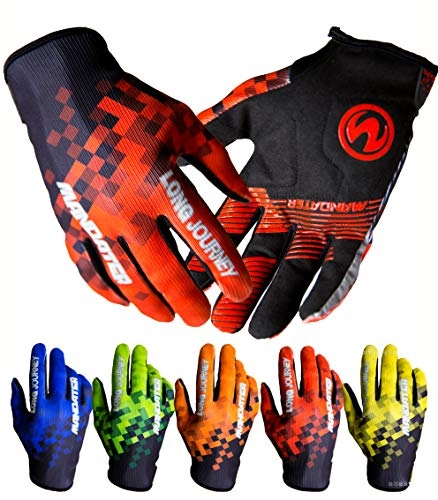 Mountain Bike Gloves : Cycling Gloves Full Finger Touch Screen Motorcycle / Mountain Road Bike Exercise Gloves Unisex All Finger Gloves Sun and Windproof (Red, XL)