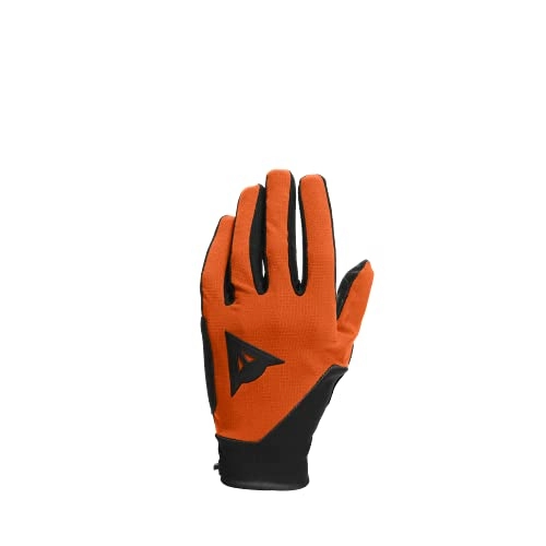 Mountain Bike Gloves : DAINESE HG Caddo Gloves, Long Bike Gloves, MTB, Downhill, Enduro, All-Mountain, Cycling, for Men and Women, Orange / Black, M