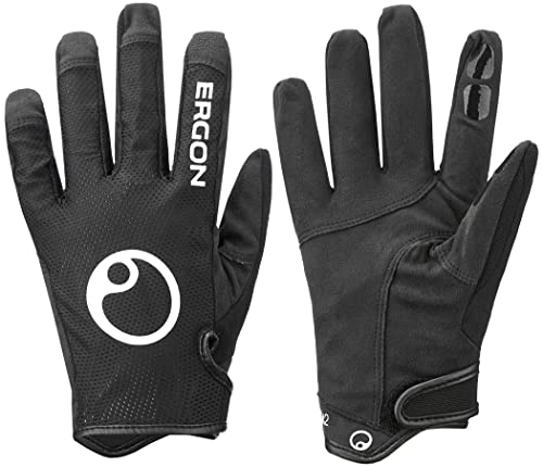 Mountain Bike Gloves : Ergon cycling gloves, All Mountain Bike, MTB, moto cross country Enduro off-road terrain, black, XXL