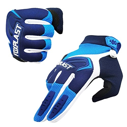 Mountain Bike Gloves : FOXPLAST Unisex Motorcycle Gloves Mountain Bike Gloves MTB Gloves Bicycle Dirt Bike Gloves，Full Finger Touch Screen Anti-Slip Gloves for BMX MX ATV MTB Racing (Navy Blue, Medium)