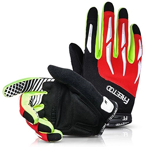 Mountain Bike Gloves : FREETOO Cycling Gloves Summer Lightweight Touchscreen Mountain Bike Gloves Full Finger Gel Padded for Women Men