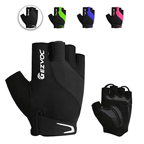 Mountain Bike Gloves : GEZVOC Cycling Gloves Bike Gloves Biking Gloves for Men with Shock-Absorbing Pad, Extra Grip, Flexible and Comfortable Fit, Light Weight, Breathable Mountain Bike Gloves (Black, X-Large)