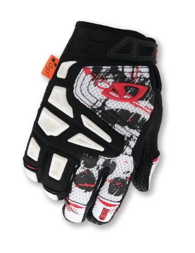 Mountain Bike Gloves : Giro Remedy Mountain Biking Gloves, White / Black / Red, Medium